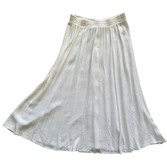Petite Sophisticate Womens white crepe decorative button-downpanel skirt Size Sm - Picture 2 of 9